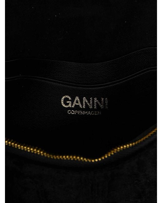 Ganni Black Lulu Wallet On Chain