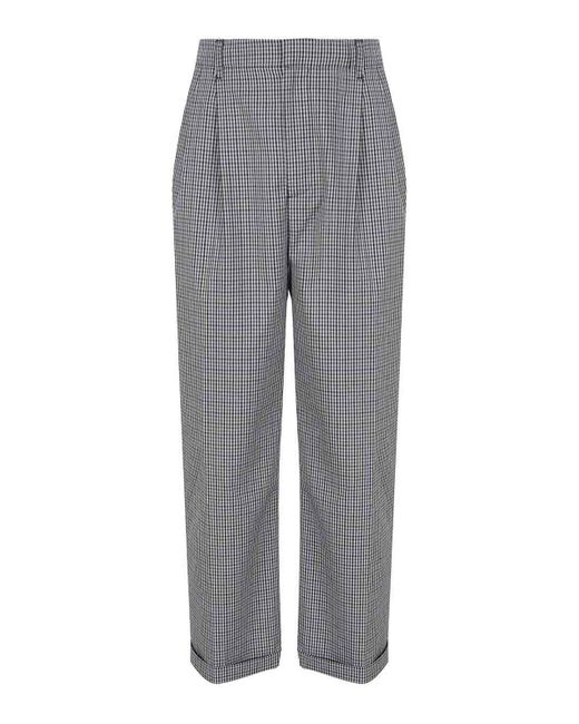 Marni Gray Neptune Checked Compact Wool Trousers for men