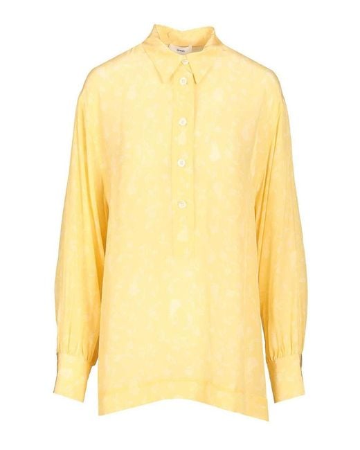Grifoni Yellow Soft Floral-Print Blouse
