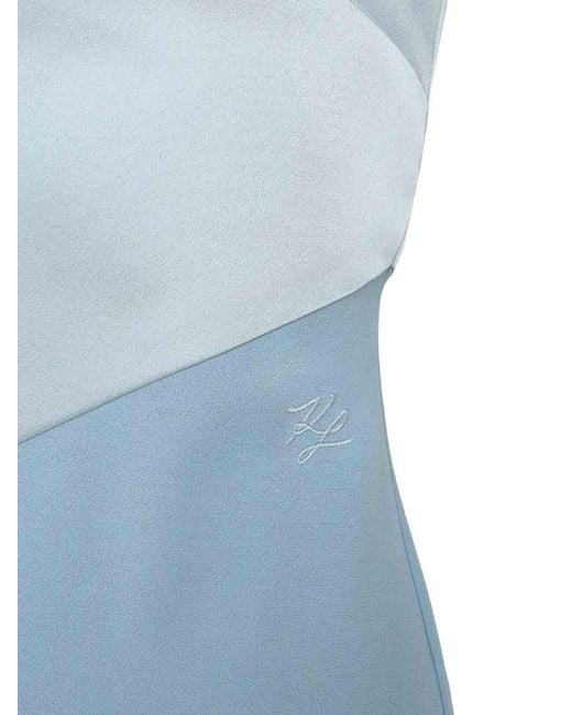Karl Lagerfeld Blue Karl Charm Satin Dress