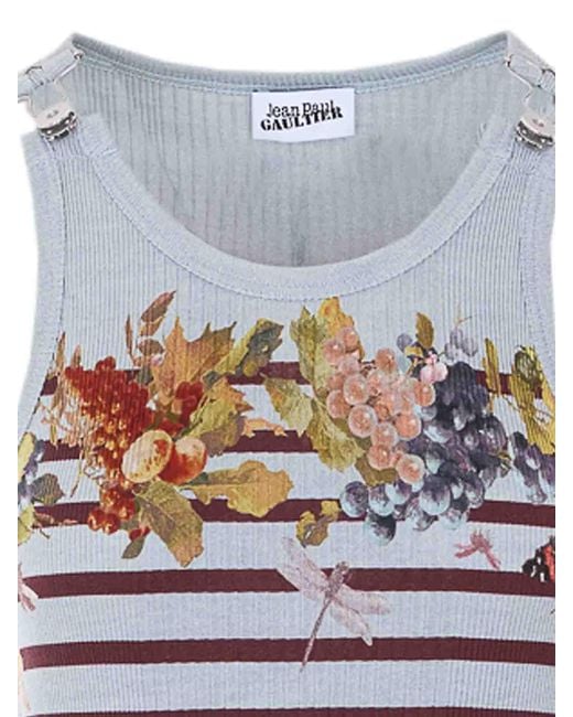 Jean Paul Gaultier White Light Mariniere Print Dress