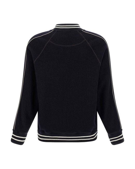 Wales Bonner Blue 'The October Varsity' Bomber Jacket for men