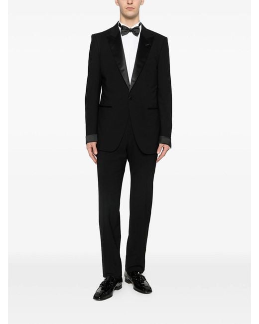 Tom Ford Black Shawl-Lapels Suit for men