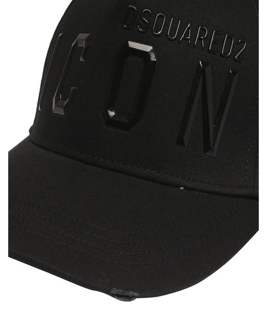 DSquared² Black Cotton Baseball Cap for men