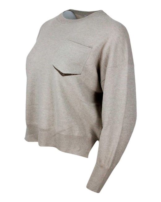 Brunello Cucinelli Gray Sweater M12186500_C9504 Nwt
