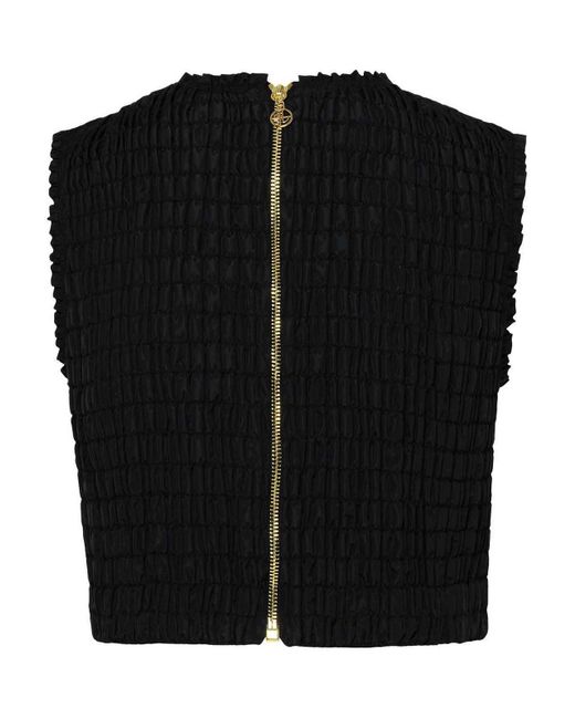 Patou Black Top Crop Smock
