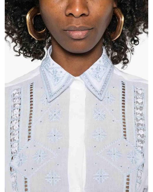 Ermanno Scervino White Embroidered Shirt