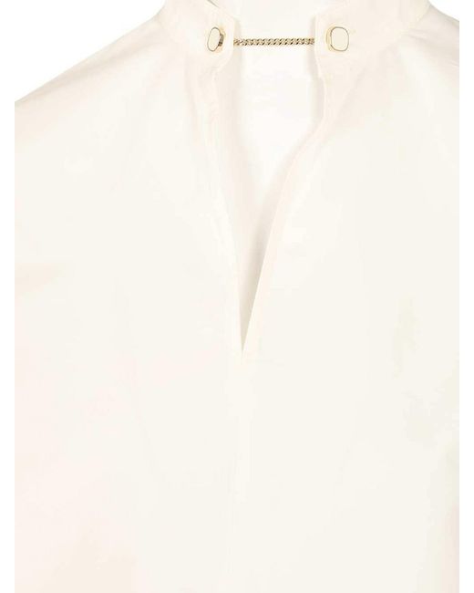 Max Mara White Cotton Satin Blouse Shirts