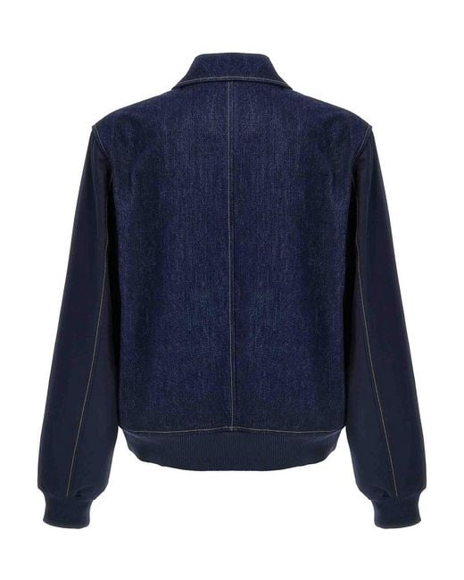 Wales Bonner Blue The Echo Denim Varsity Jacket for men