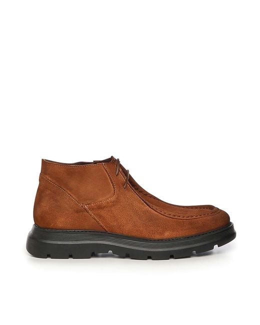 Giuliano Galiano Brown Caviar Suede Ankle Boot for men