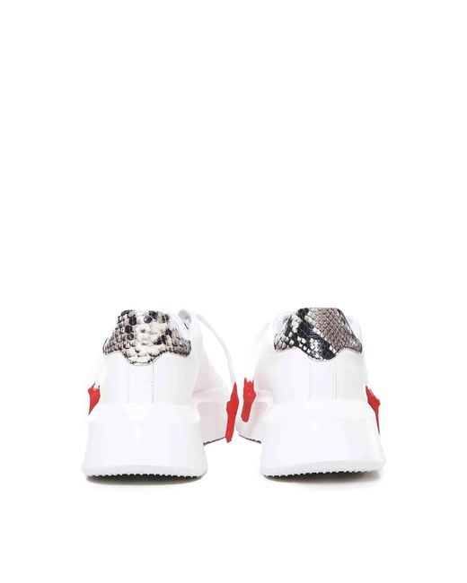 Giuliano Galiano White Sneakers With Waxed Laces