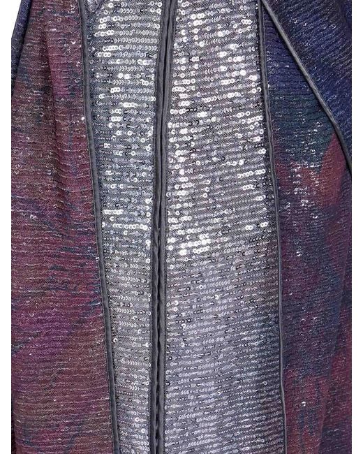 Maison Margiela Purple Sequins Draped Maxi Skirt