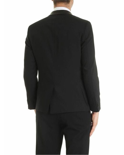 Karl Lagerfeld Black Dark Jacket With Leather Insert for men