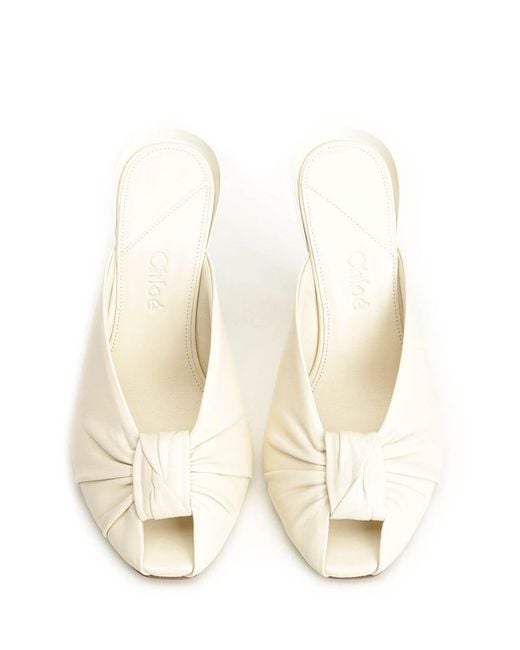 Chloé White Suzie Heeled Sabot