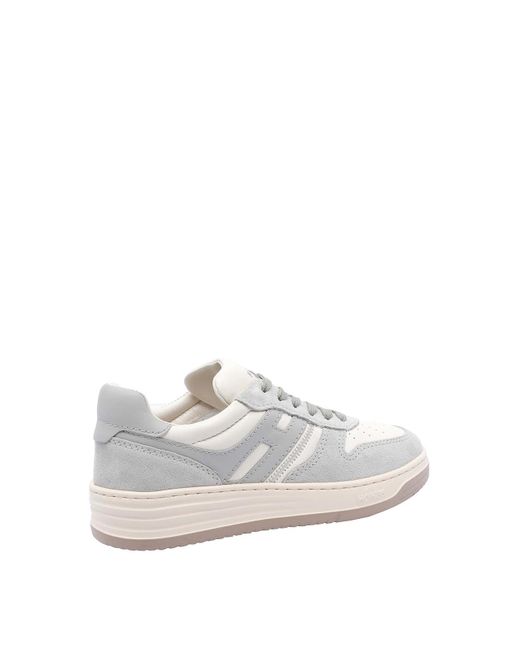 Hogan White H630 Suede Sneakers