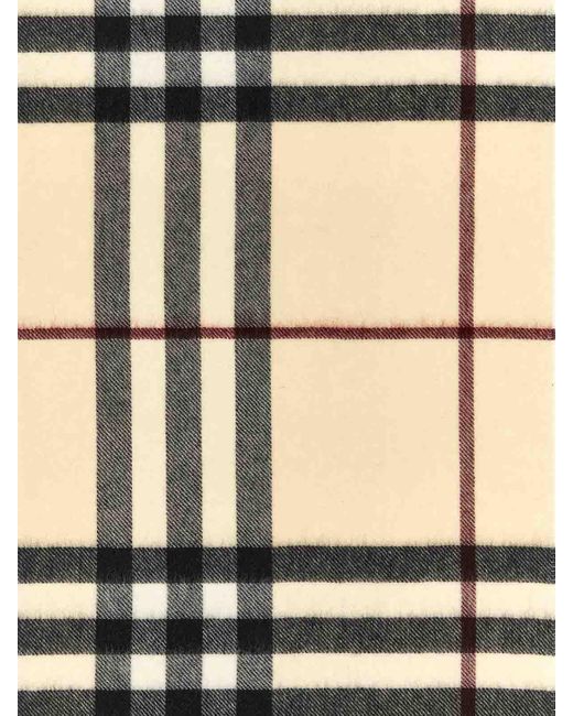 Burberry White Plaid Wool-Blend Scarf for men