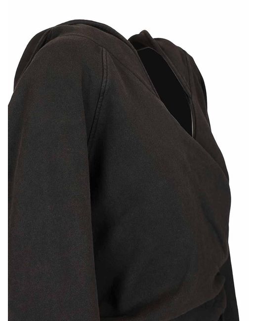 The Attico Black Jersey Sweatshirt Dress