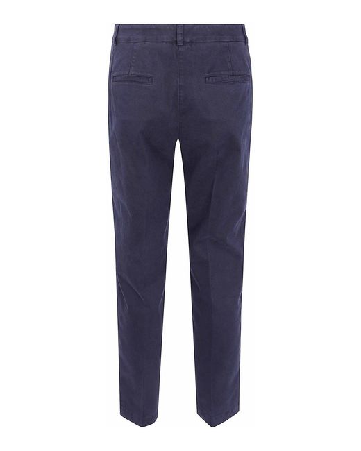 Peserico Blue Strech Gabardine Trousers