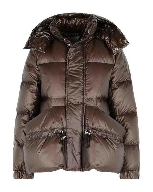Sacai Brown Nylon Puffer Down Jacket
