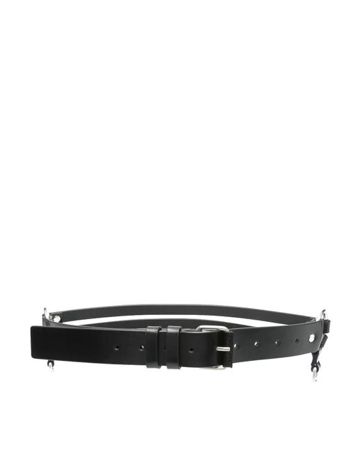 Ann Demeulemeester White Monna 35Cm Belt With Double Rings