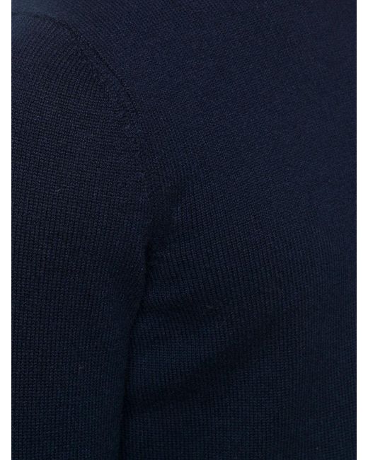Drumohr Blue Cashmere Crewneck Pull for men