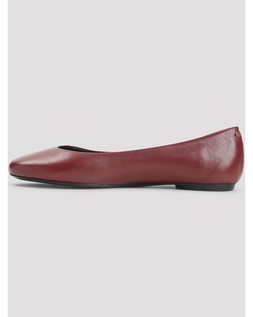 Lanvin Red Lambskin Ballerinas
