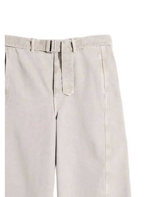 Lemaire White Twisted Belted Pants