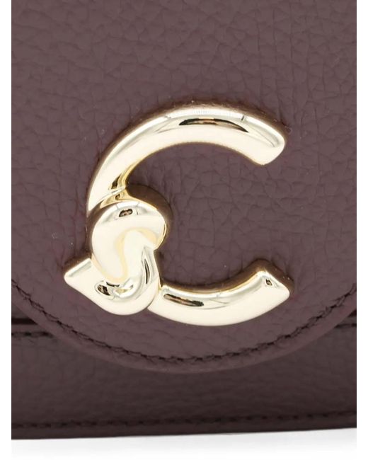 Coccinelle Purple Handbag Grained Leather Berry