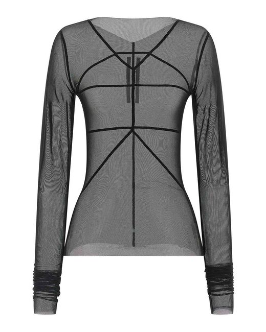 Rick Owens Gray Temple Top Sweater