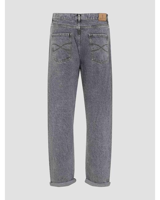Brunello Cucinelli Gray Cotton Jeans for men