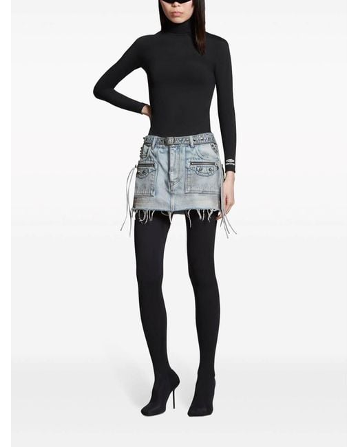 Balenciaga Blue Cagole Denim Mini Skirt
