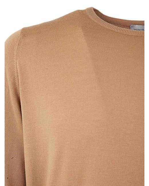 John Smedley Natural Marcus Long Sleeves Crew Neck Pullover for men