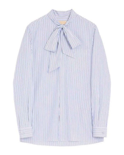 Valentino Blue Vlogo Signature Striped Shirt for men