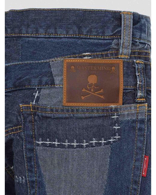 MASTERMIND WORLD Blue Patchwork Jeans for men