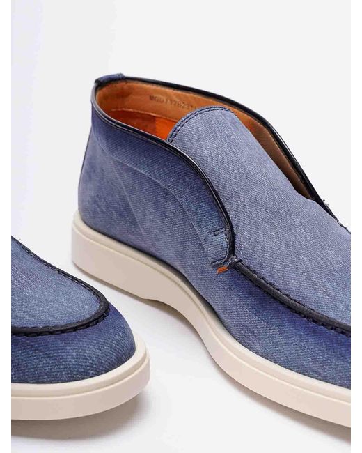 Santoni Blue Digits Loafers for men