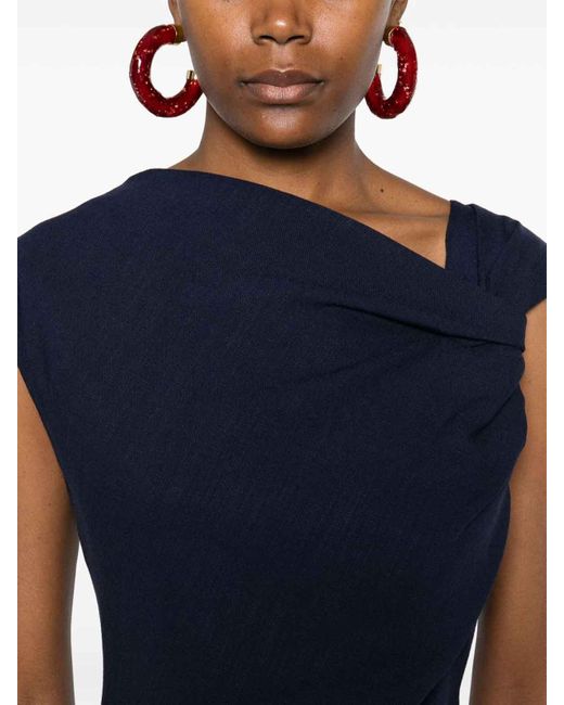 MSGM Blue Short Draped Dress