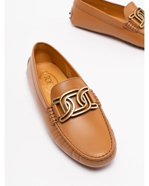 Tod's White Chain Gommino Loafers