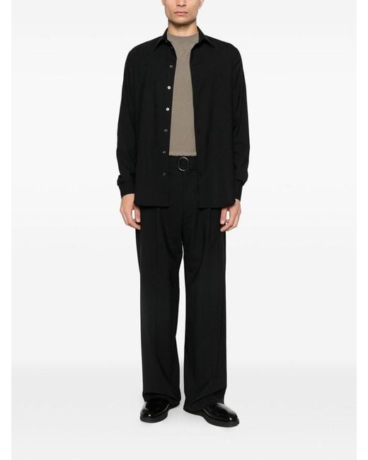 ARMANI EXCHANGE Black Wool Shirt for men