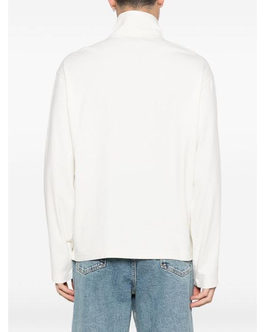 ARMANI EXCHANGE White Half-Zip Pullover for men