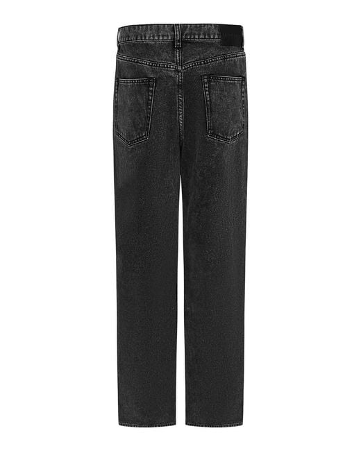McQueen Black Faded Cotton Denim Baggy Jeans for men