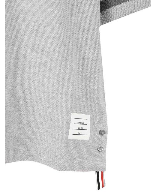 Thom Browne Gray Short-Sleeved Cotton T-Shirt for men