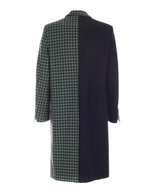 Vivienne Westwood Gray Mini Check Melton Coat In And Blue for men