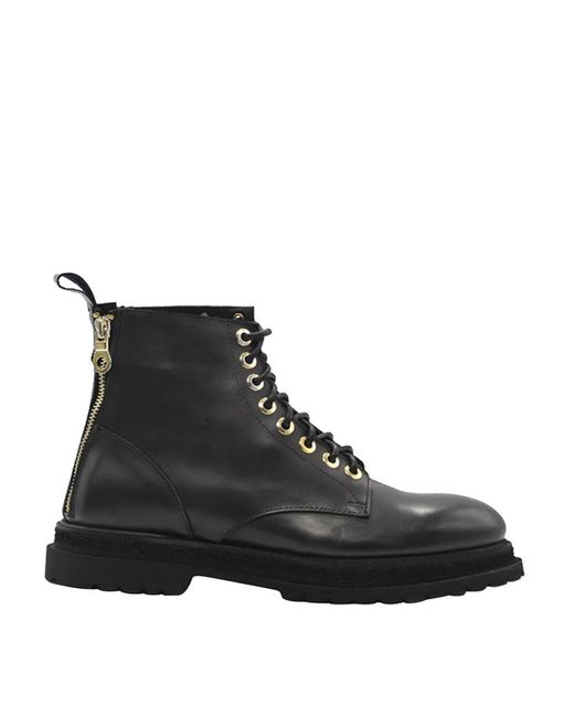 Giuliano Galiano Black Tiger Leather Ankle Boots for men