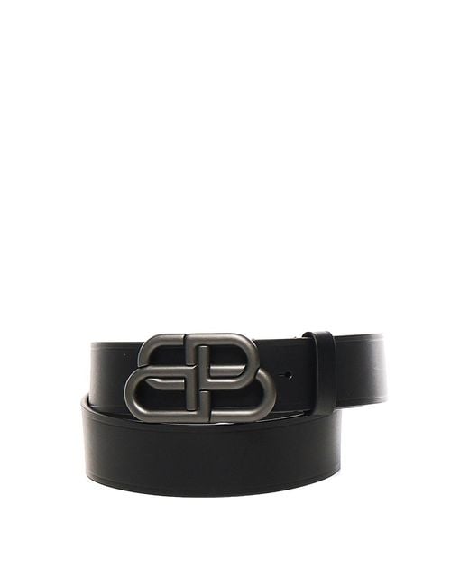 Balenciaga Black Wide Belt Bb for men