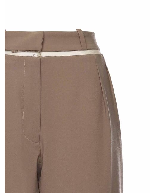 Nensi Dojaka Natural Tailored Wide-Leg Trousers