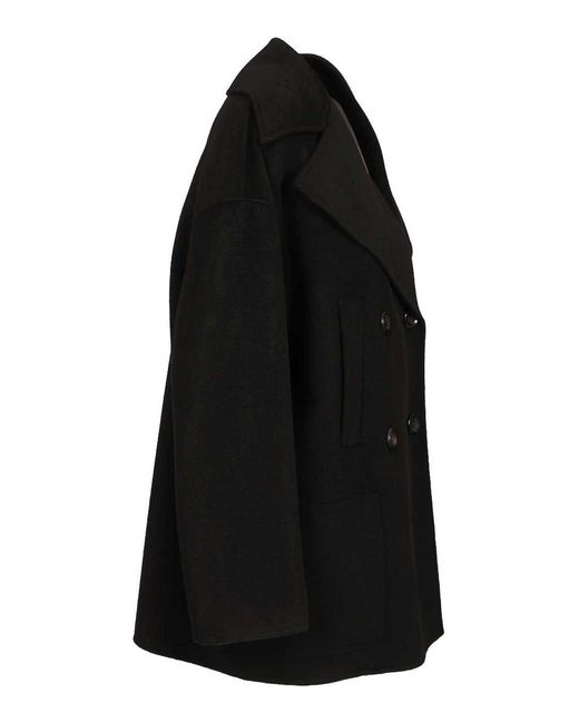 Max Mara Black Double-Breasted Wool And Cashmere Jacket