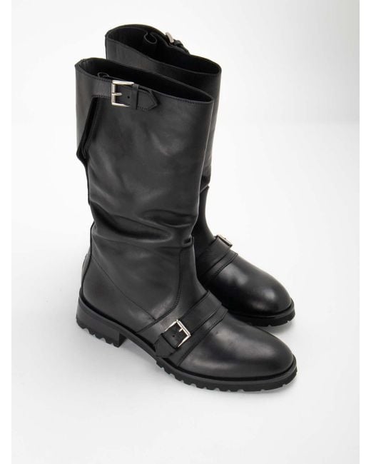 John Richmond Black No Closure Metallic Ankle Boots for men