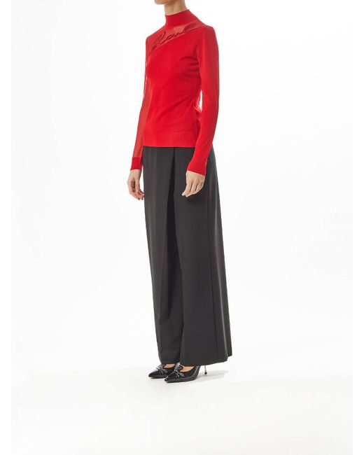 Karl Lagerfeld Red Karl Signature Mock Neck
