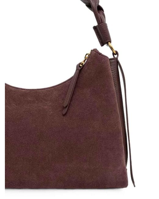 Coccinelle Purple Handbag Check Suede Embr/Grale Berry/Berry
