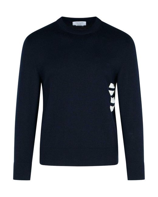 Thom Browne Blue Stitch Cotton Sweater for men